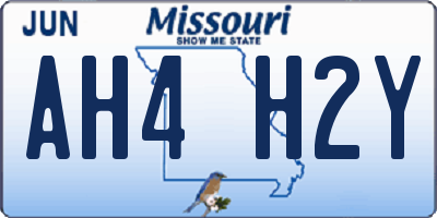 MO license plate AH4H2Y