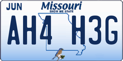 MO license plate AH4H3G