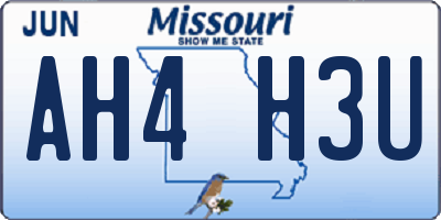 MO license plate AH4H3U