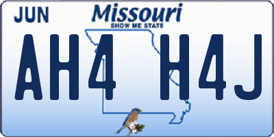 MO license plate AH4H4J