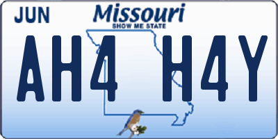 MO license plate AH4H4Y
