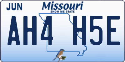 MO license plate AH4H5E