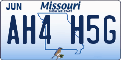 MO license plate AH4H5G