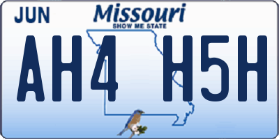 MO license plate AH4H5H