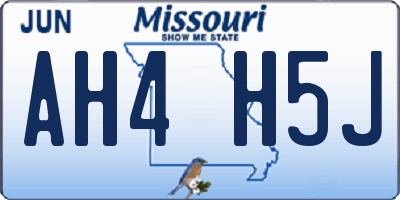 MO license plate AH4H5J