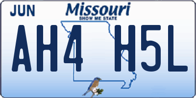 MO license plate AH4H5L