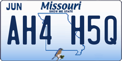 MO license plate AH4H5Q