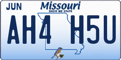 MO license plate AH4H5U