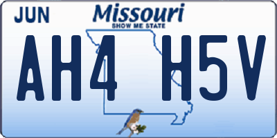 MO license plate AH4H5V