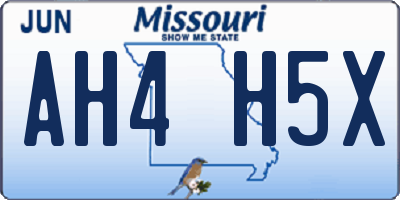 MO license plate AH4H5X