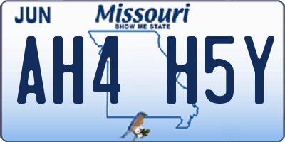 MO license plate AH4H5Y