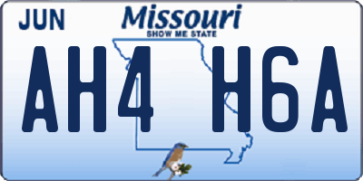 MO license plate AH4H6A