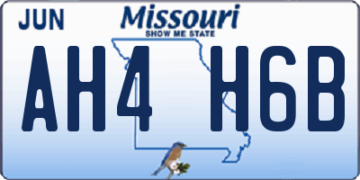 MO license plate AH4H6B