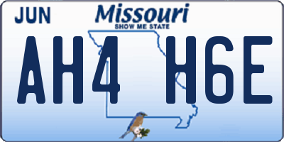 MO license plate AH4H6E