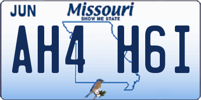 MO license plate AH4H6I
