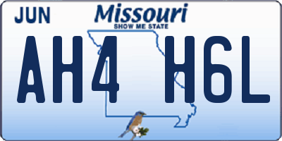 MO license plate AH4H6L