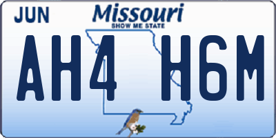 MO license plate AH4H6M