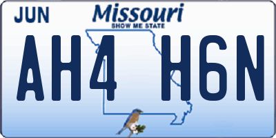 MO license plate AH4H6N