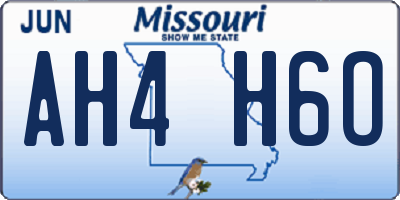 MO license plate AH4H6O