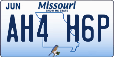 MO license plate AH4H6P