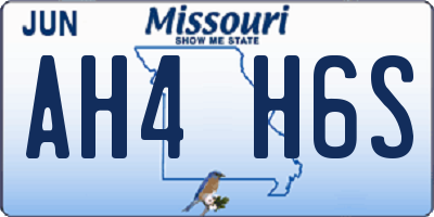 MO license plate AH4H6S