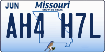 MO license plate AH4H7L