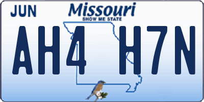 MO license plate AH4H7N