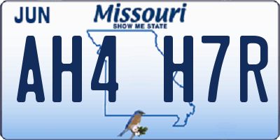 MO license plate AH4H7R