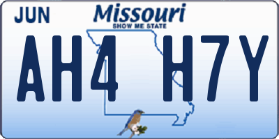 MO license plate AH4H7Y