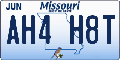 MO license plate AH4H8T