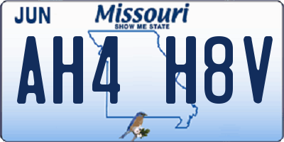 MO license plate AH4H8V
