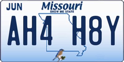 MO license plate AH4H8Y