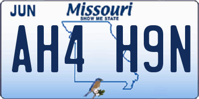MO license plate AH4H9N
