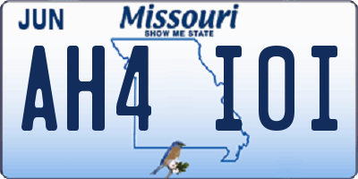 MO license plate AH4I0I