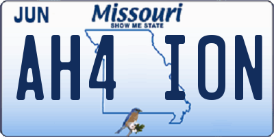 MO license plate AH4I0N
