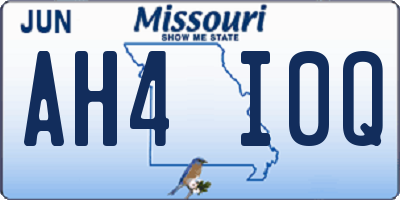 MO license plate AH4I0Q