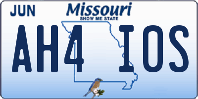 MO license plate AH4I0S