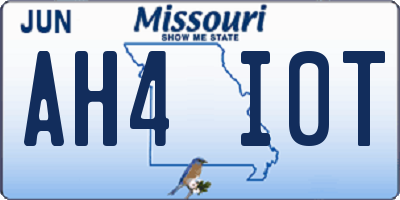 MO license plate AH4I0T