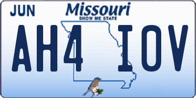 MO license plate AH4I0V