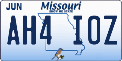 MO license plate AH4I0Z