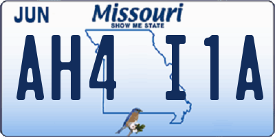MO license plate AH4I1A