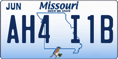 MO license plate AH4I1B