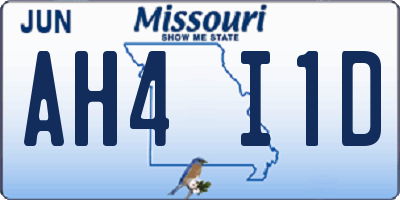 MO license plate AH4I1D