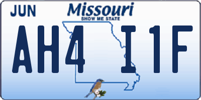 MO license plate AH4I1F