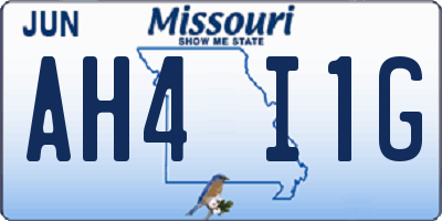 MO license plate AH4I1G