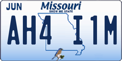 MO license plate AH4I1M