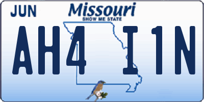 MO license plate AH4I1N