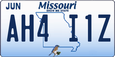 MO license plate AH4I1Z