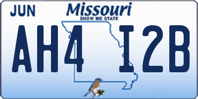 MO license plate AH4I2B