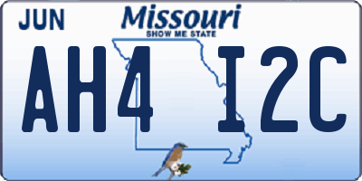 MO license plate AH4I2C
